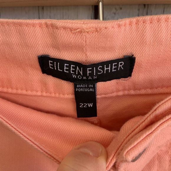 Eileen Fisher Woman 5 Pocket Lean Jean Organic Cotton Size 22W Stretch Peach - Picture 6 of 12